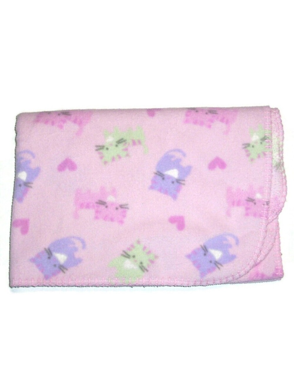 Circo Target Pink Fleece Kitty Cat Baby Blanket Pink Purple Green Security Lovey